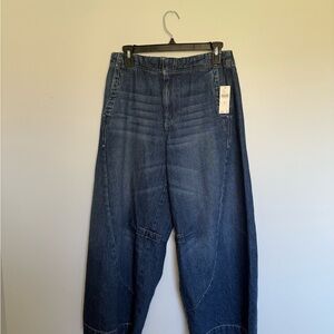 Pilcro Dark Wash Barrel Jeans